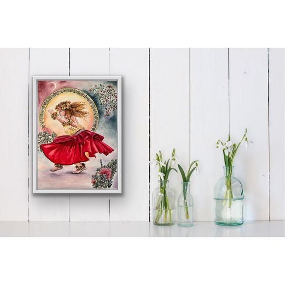 Tip Toe Dancing Upon The Earth Hula Dance Watercolor Art Print AJJ Arts - Picture 5 of 13